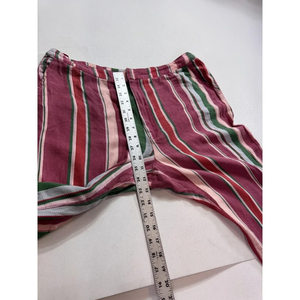 Free People Pants Womens 14 Pink Stripe Knit Ankle Pull On Elastic Waist Lounge